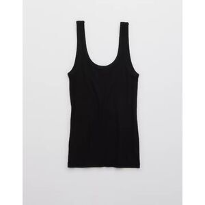 NWT Aerie No BS Wide Rib Tank Top Women's True Black